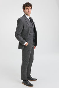 Mens Grey Wool 1920s Thomas Shelby Suit