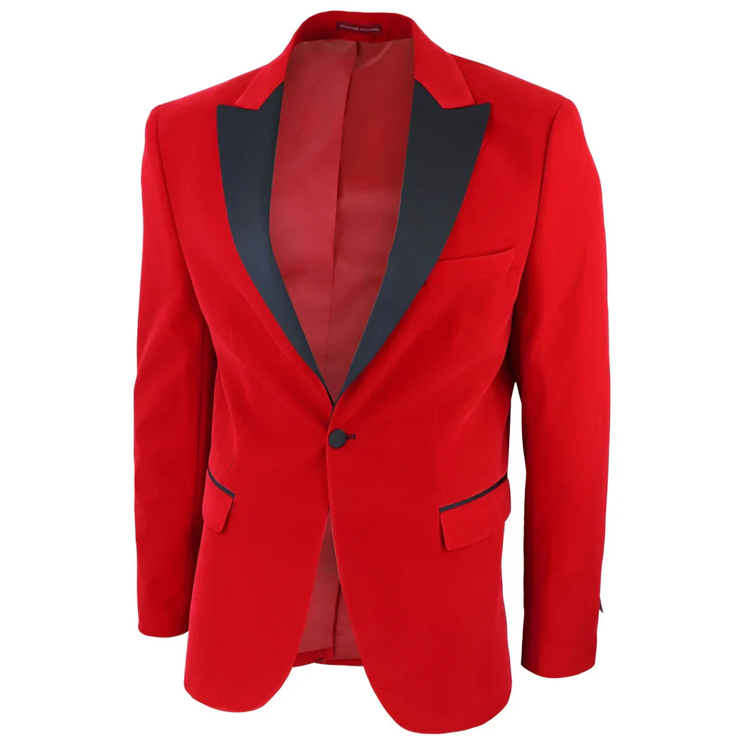 Men's Red Velvet Tux Blazer Satin Lapels Dinner Wedding Prom Black Tie Men's Red Velvet Tux Blazer Satin Lapels Dinner Wedding Prom Black Tie