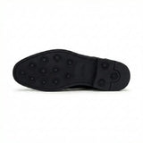 Tanner - Men's Black Leather Plain Toe Derby Lace-Up Shoes