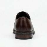 Tanner - Men's Brown Leather Plain Toe Derby Lace-Up Shoes