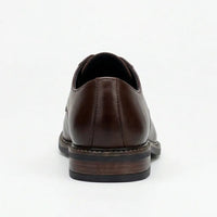 Tanner - Men's Brown Leather Plain Toe Derby Lace-Up Shoes