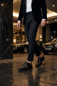 Taylor - Men's Black Leather Classic Lace-Up Derby Shoes