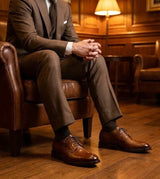 Taylor - Men's Brown Leather Classic Lace-Up Derby Shoes