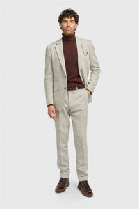 Thomas - Men's Grey Classic Herringbone Tweed Blazer
