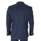 TP-32 - Gatsby Style Navy Blue 3 Piece Wool Blend Tweed Suit for Men