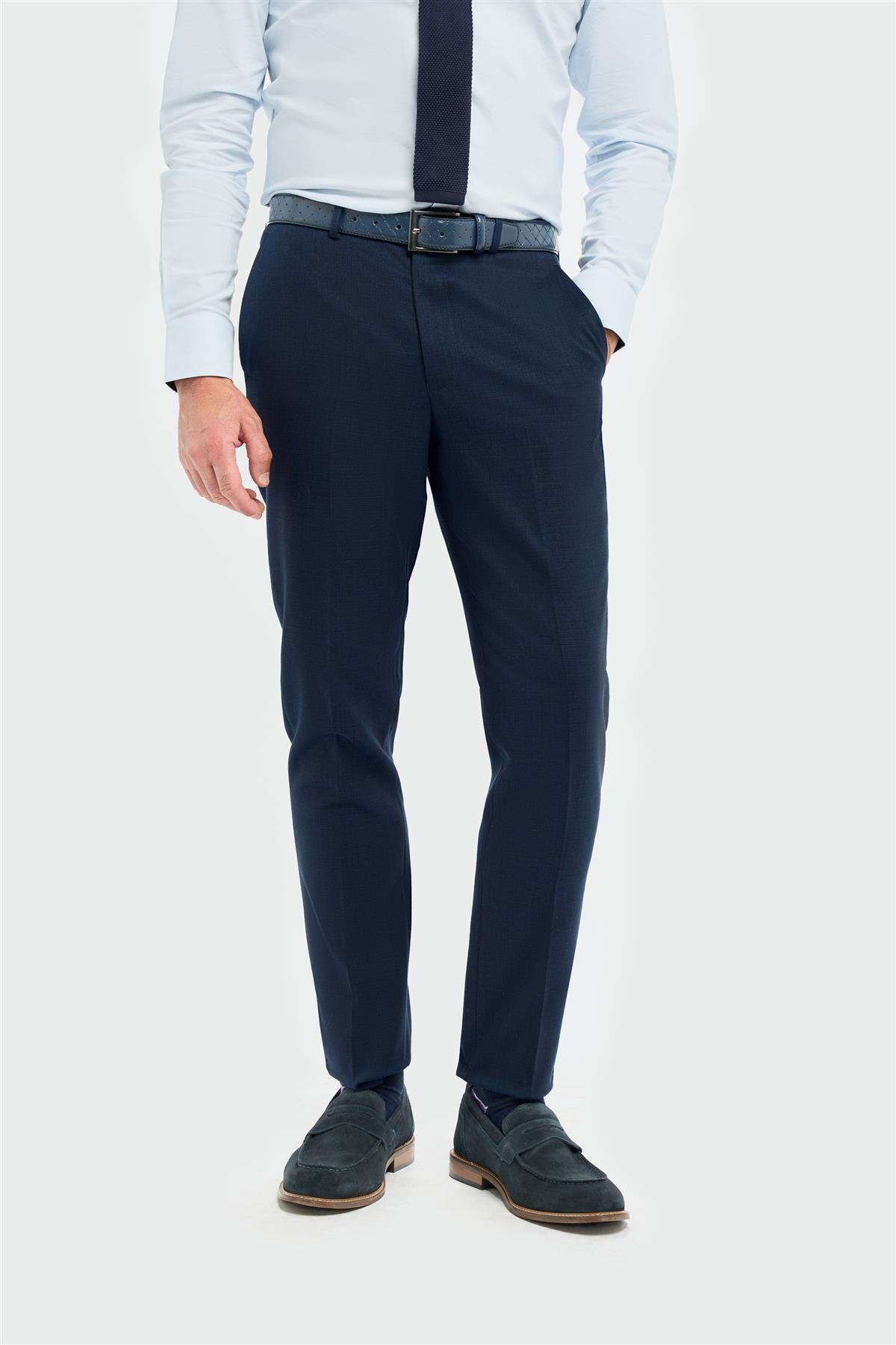 Tropez - Men's Navy Formal Trousers