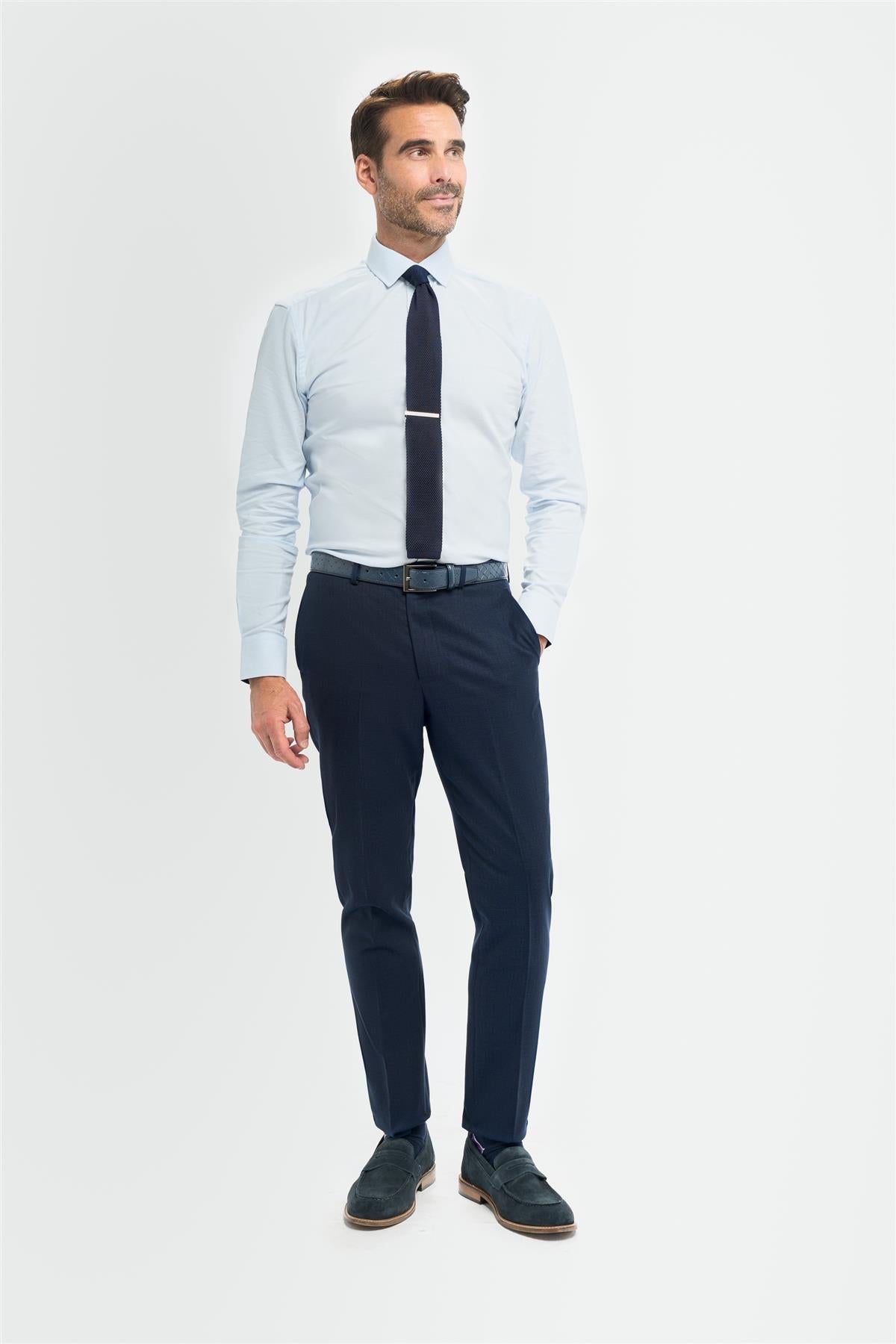 Tropez - Men's Navy Formal Trousers