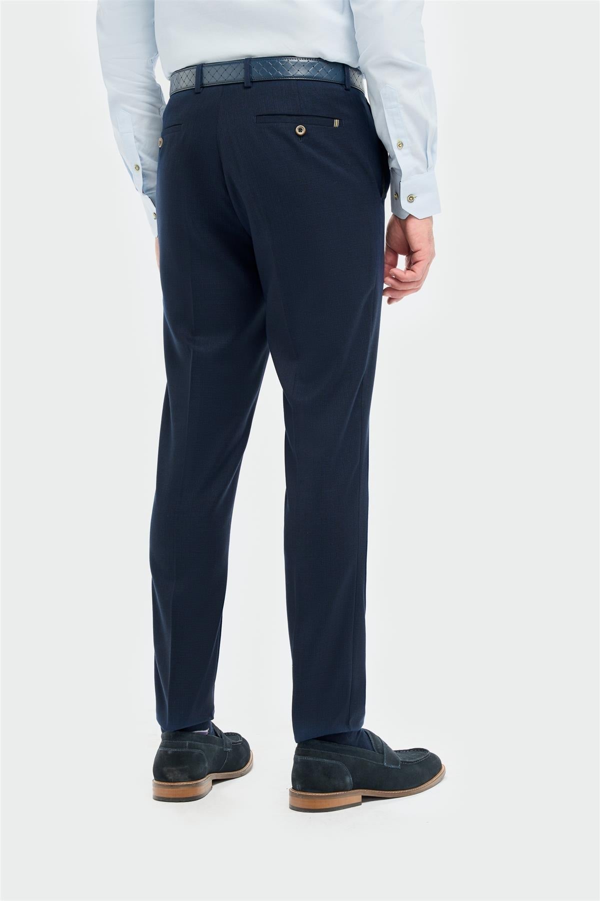 Tropez - Men's Navy Formal Trousers