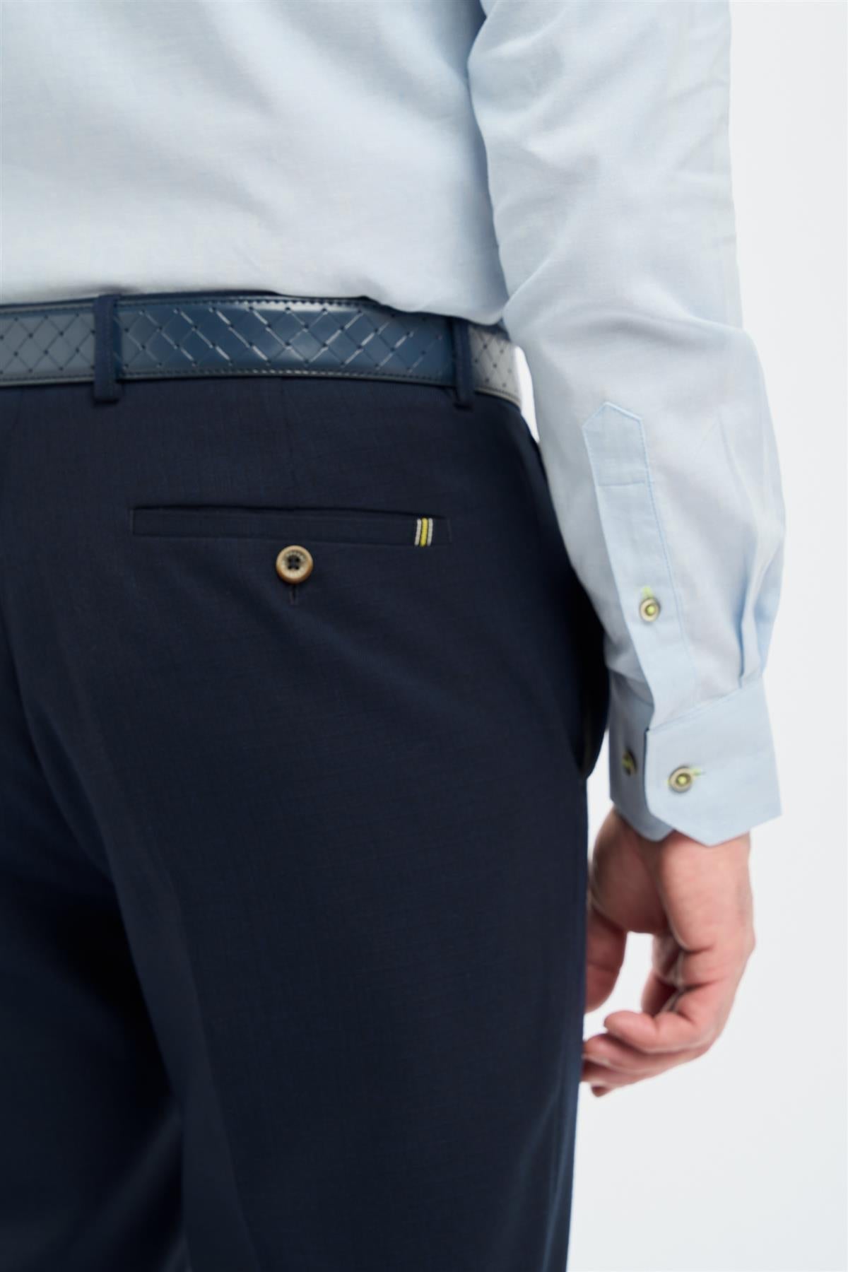 Tropez - Men's Navy Formal Trousers