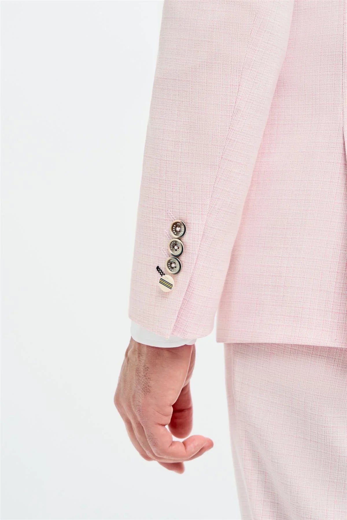 Tropez - Men's 3 Piece Pink Tailored Fit Suit