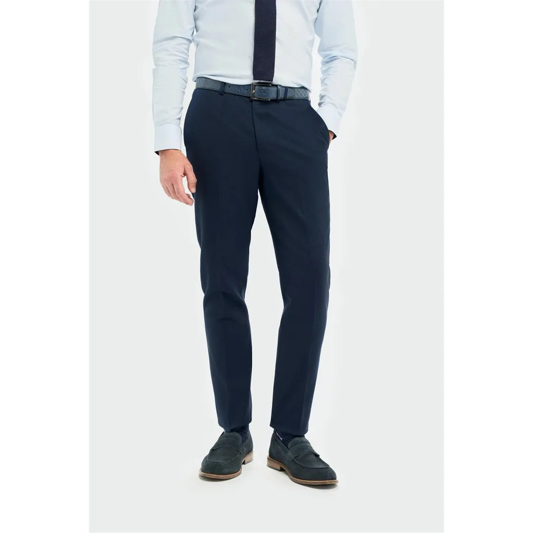 Tropez - Men's Navy Formal Trousers