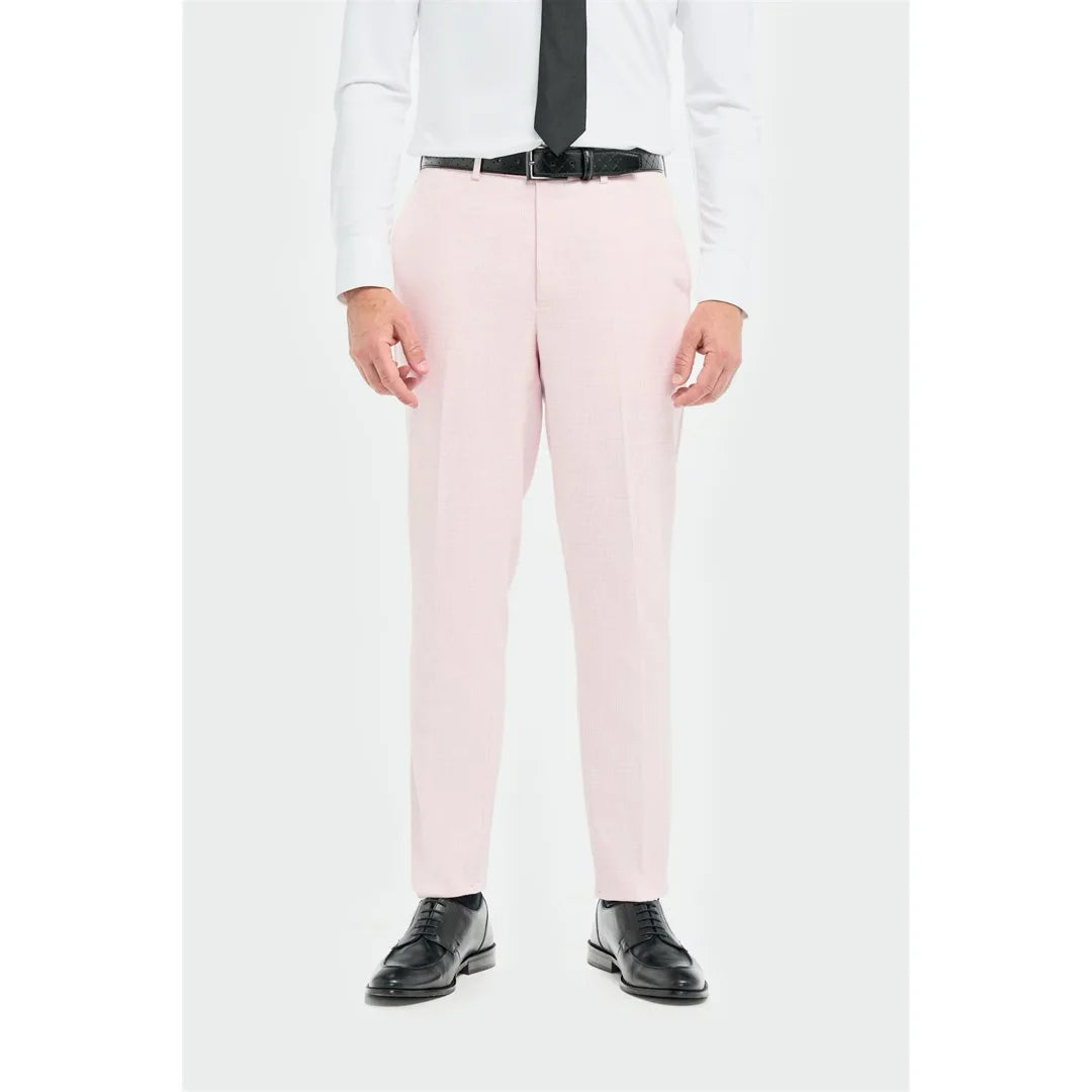 Tropez - Men's Pink Formal Trousers