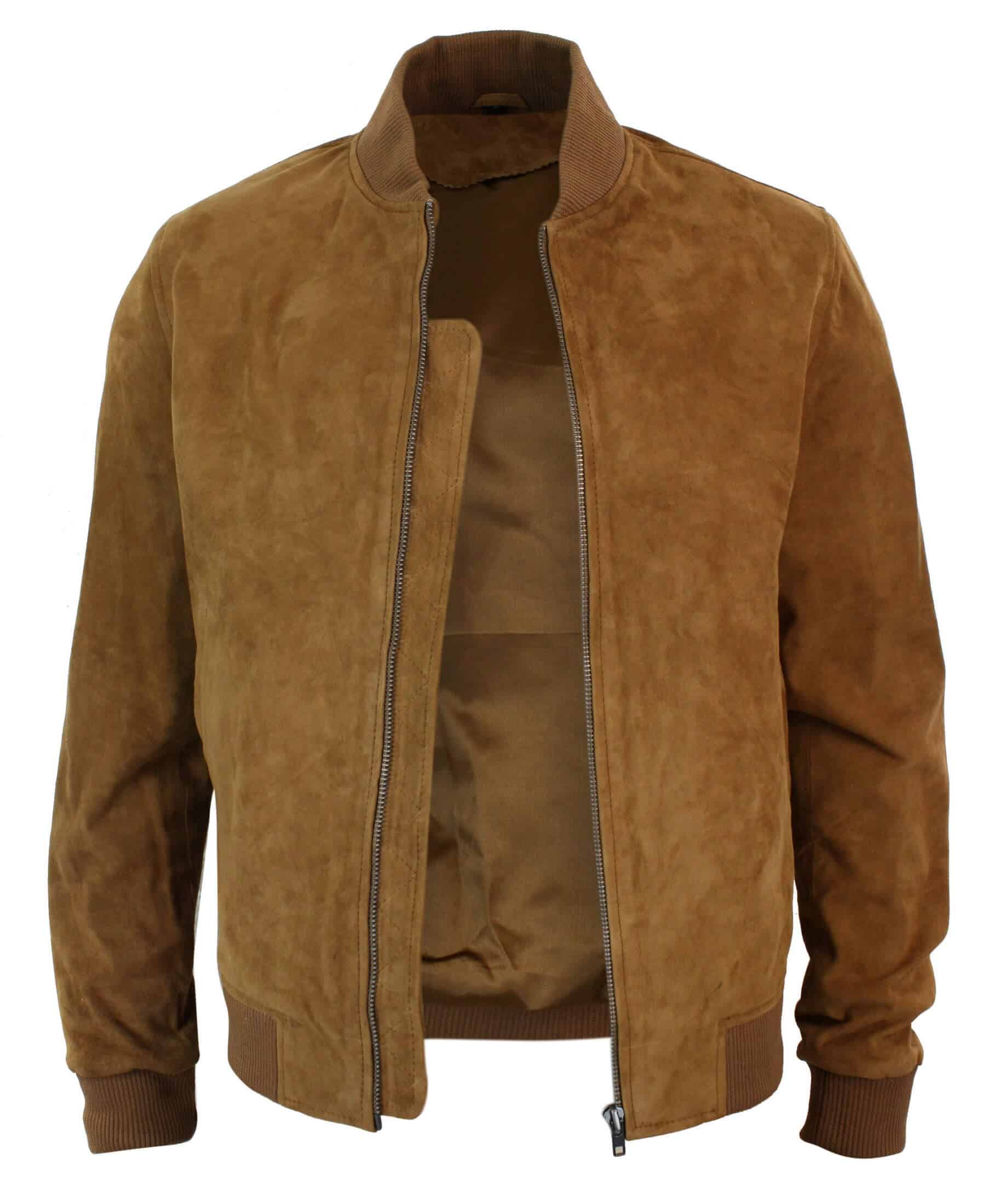 Varsity Mens Real Suede Leather Bomber College Jacket Classic