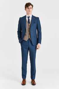Viceroy Navy Suit with Harris Brown Tweed Constrasting Waistcoat