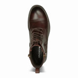 Willem - Men's Maroon Brown Leather Military Combat Boots