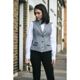 wsn03 - Women's Tweed Grey Blazer Jacket Elow Patch Peaky 1920s