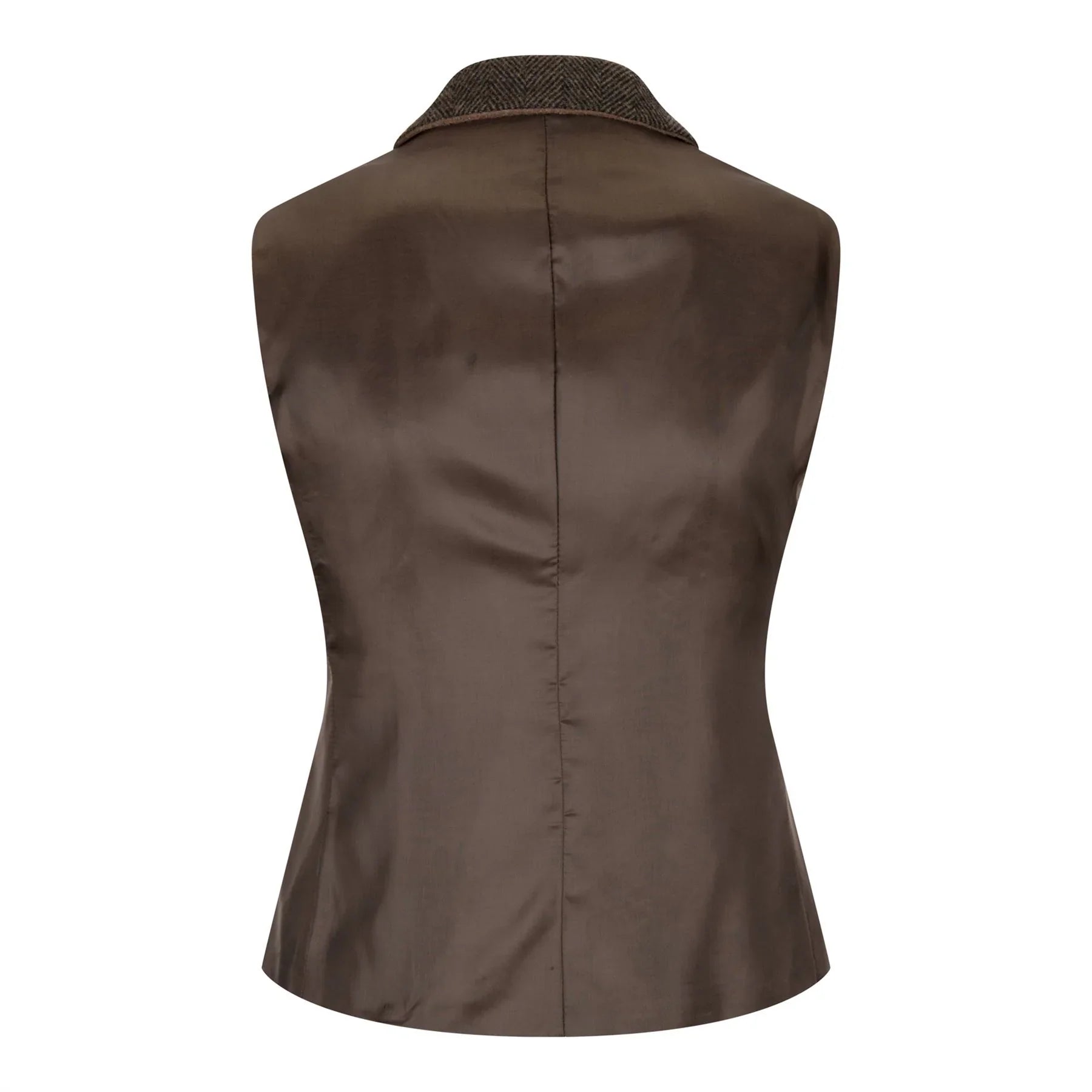 Womens Tweed Herringbone waistcoat Brown 1920s Vintage Tailored