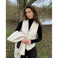 WSN15 - Women's Cream Wool Blend Tweed Waistcoat