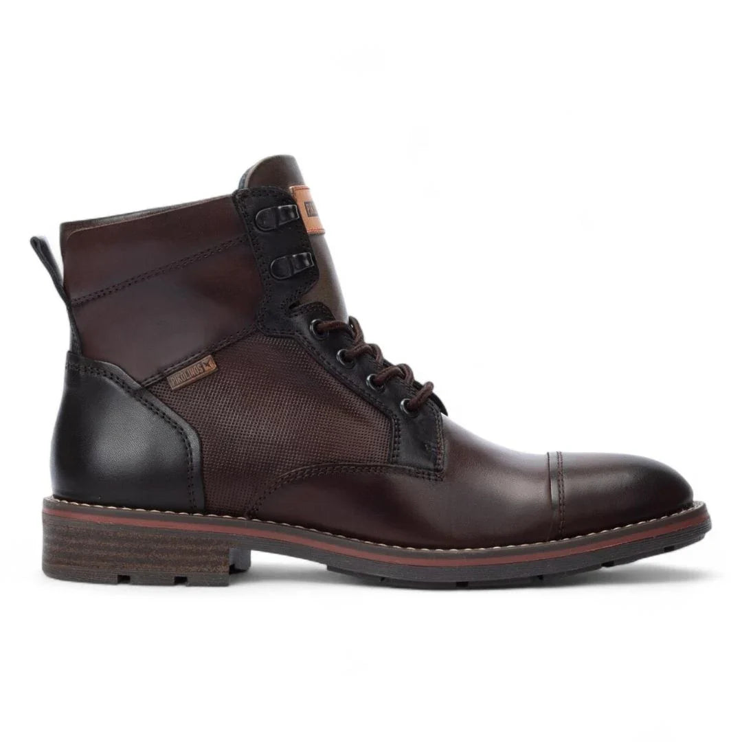 York - Men's Olmo Brown Lace Up Leather Ankle Boots