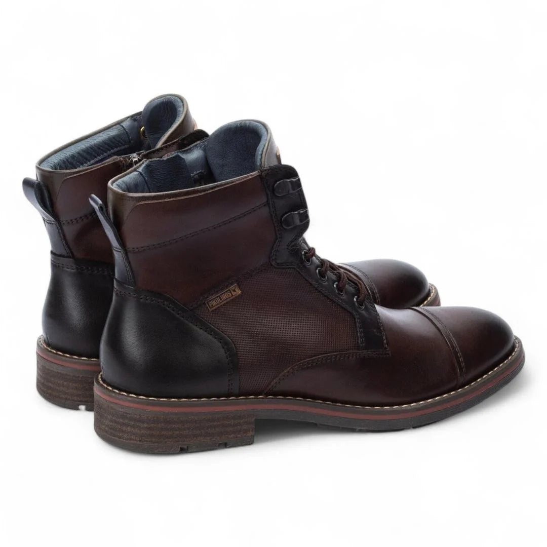 York - Men's Olmo Brown Lace Up Leather Ankle Boots