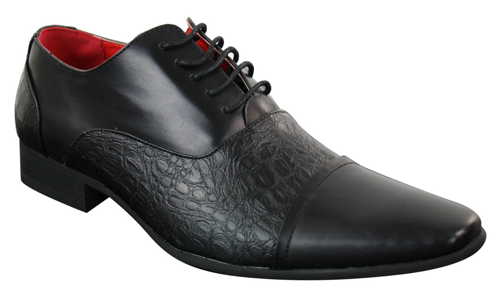 Mens Black Shiny Patent PU Leather Shoes Happy Gentleman