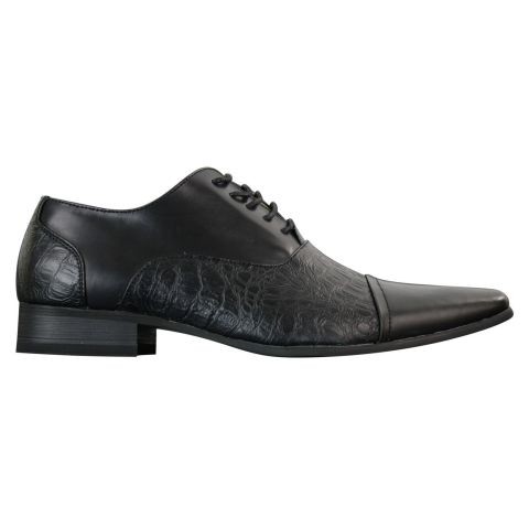 Mens Black Shiny Patent PU Leather Shoes: Buy Online - Happy Gentleman