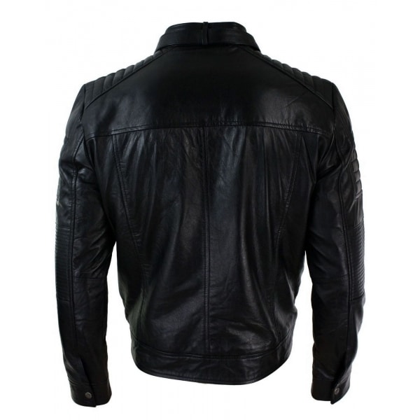 Genuine Real Leather Black Biker Mens Jacket Retro Vintage Tailored Fit UK