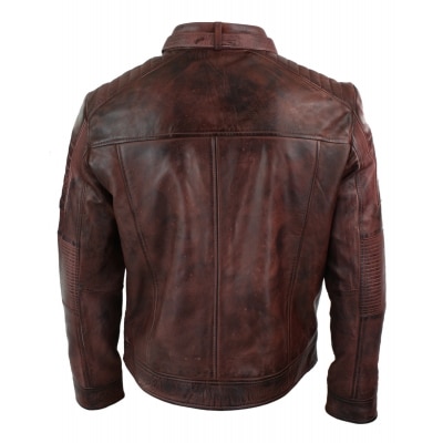 Real Leather Genuine Black Biker Mens Jacket Retro Vintage Tailored Fit ...