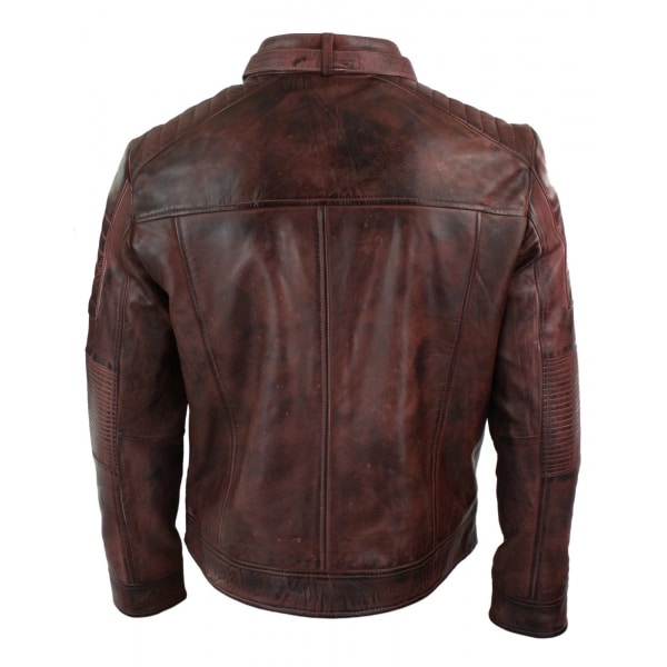 Real Leather Genuine Black Biker Mens Jacket Retro Vintage Tailored Fit UK