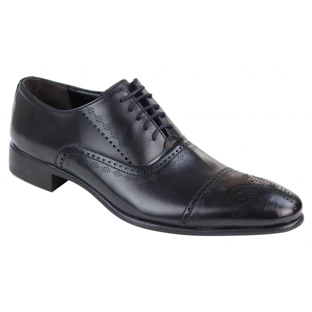 154 Mens Classic Black Brogue Shoes 1 1024x1024 