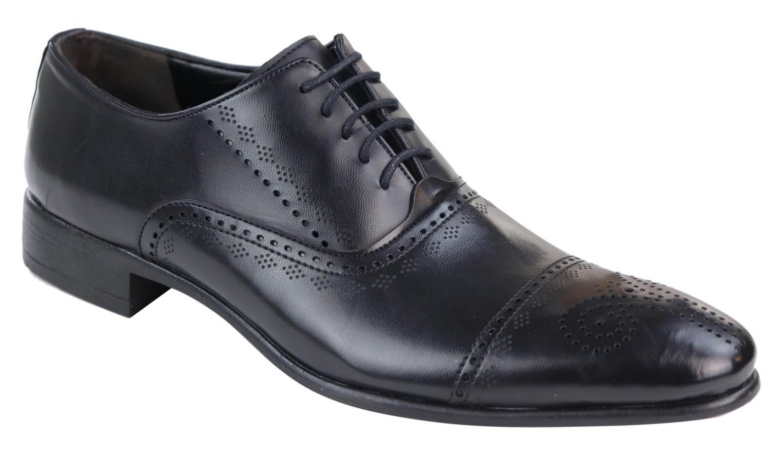 Mens Classic Black Brogue Shoes: Buy Online - Happy Gentleman