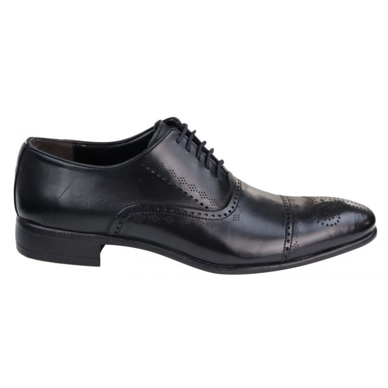 Mens Classic Black Brogue Shoes: Buy Online - Happy Gentleman