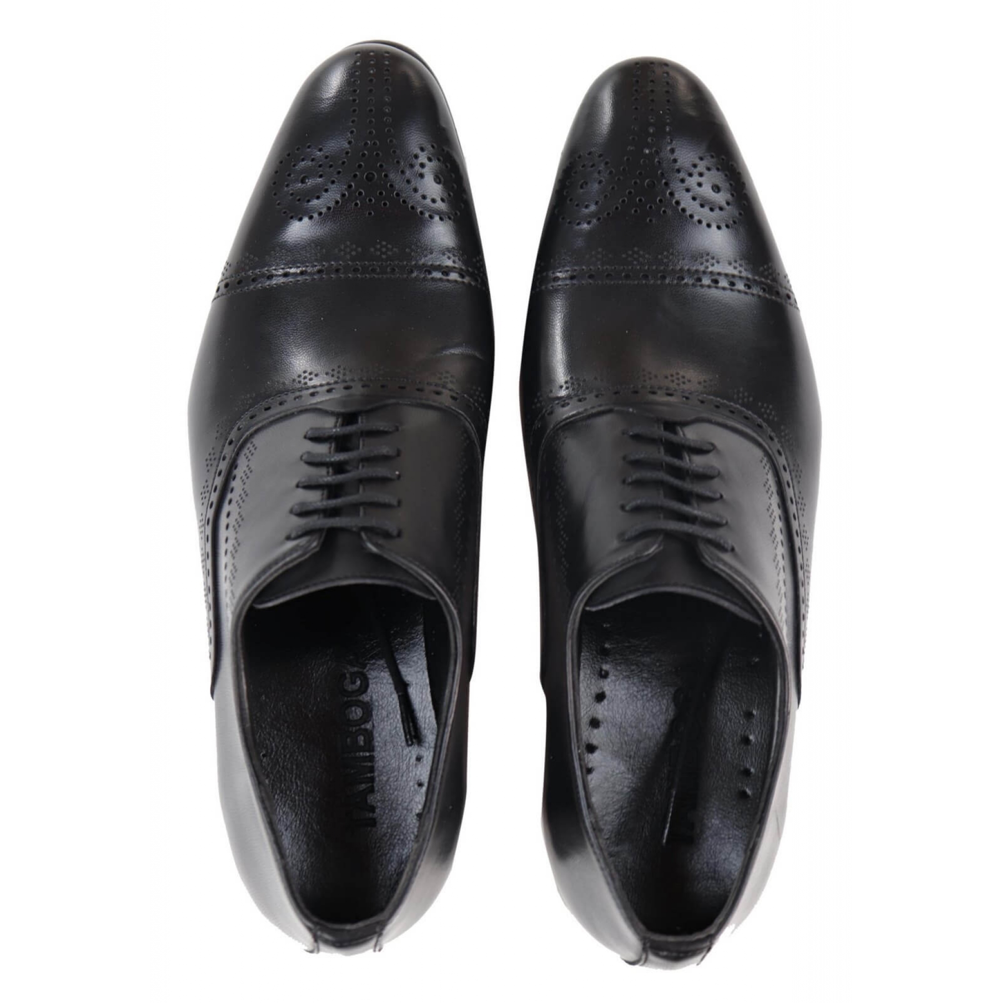 Mens Classic Black Brogue Shoes Buy Online Happy Gentleman 1054