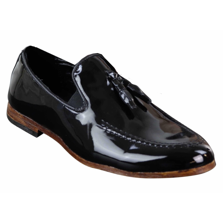 Mens Patent Black Tassel Shoes: Buy Online - Happy Gentleman