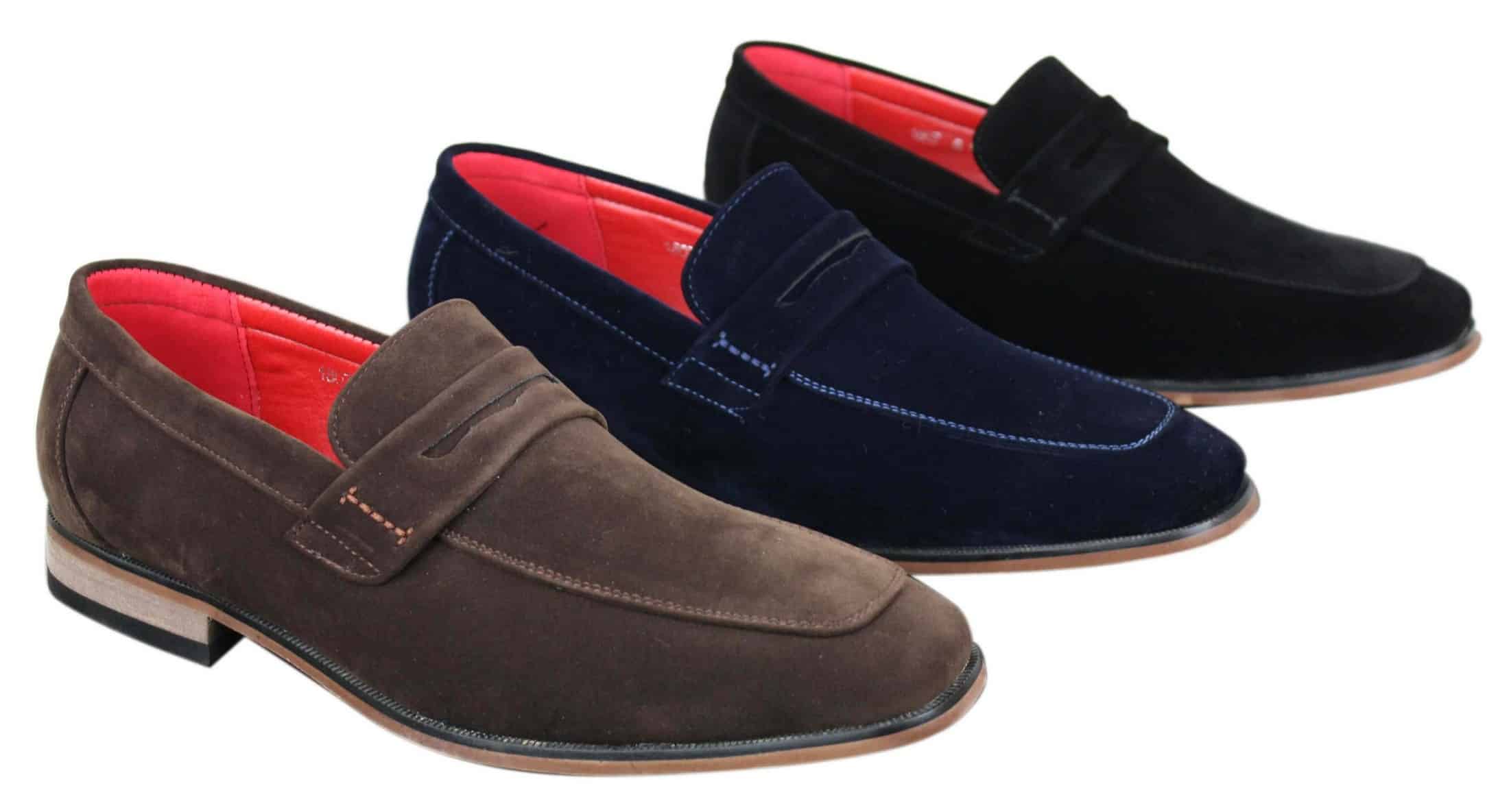 New Mens Faux Suede Casual Loafers Italian Slip On Driving Shoes Moccasins UK 