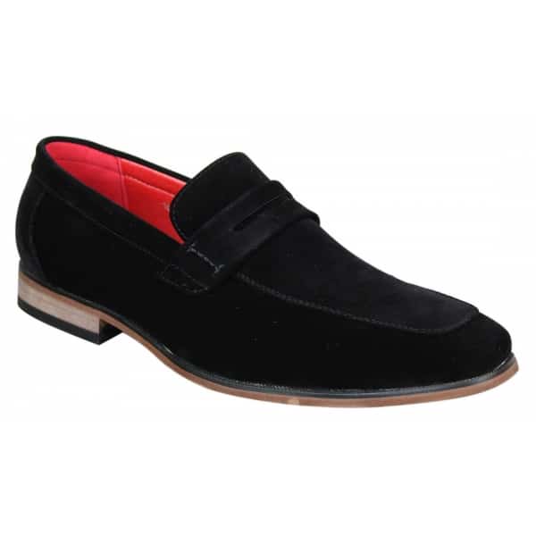 Fiorello 1807 - Mens Suede Faux Slip Onl Shoes Italian Design Classic Loafers