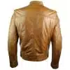 Real Leather Black Zipped Slim Fit Mens Biker Jacket Retro Vintage Smart Casual-Brown