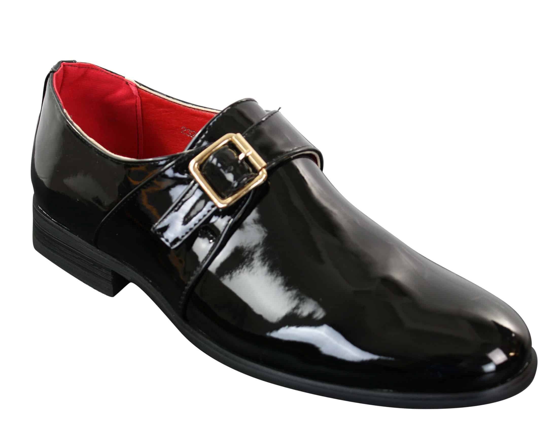 Fiorello 2322 - Mens Patent Buckle Slip On Shiny Shoes Smart Casual ...
