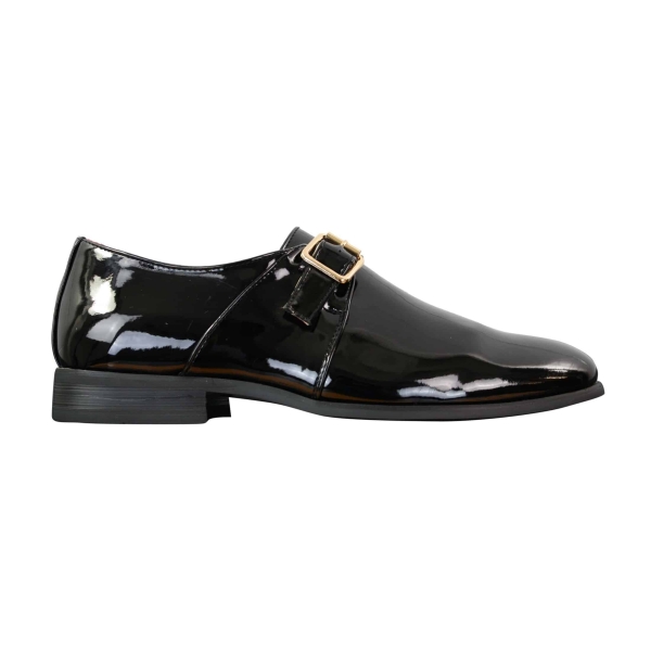 Fiorello 2322 - Herren Patent Schnalle Slip On Glänzende Schuhe Smart Casual Formal Italienisch Design