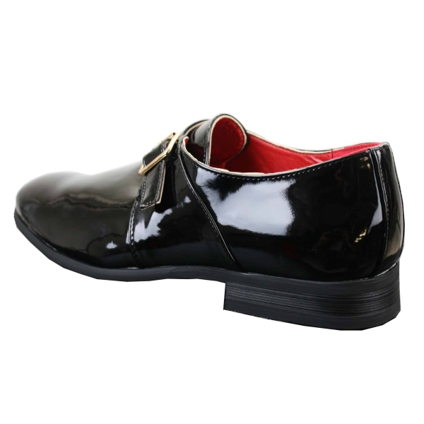Fiorello 2322 - Mens Patent Buckle Slip On Shiny Shoes Smart Casual Formal Italian Design