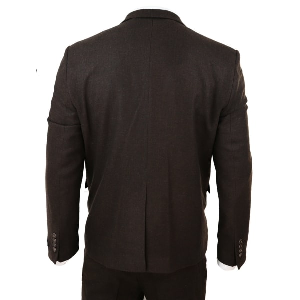 Brown Herringbone Tweed 3 Piece Suit