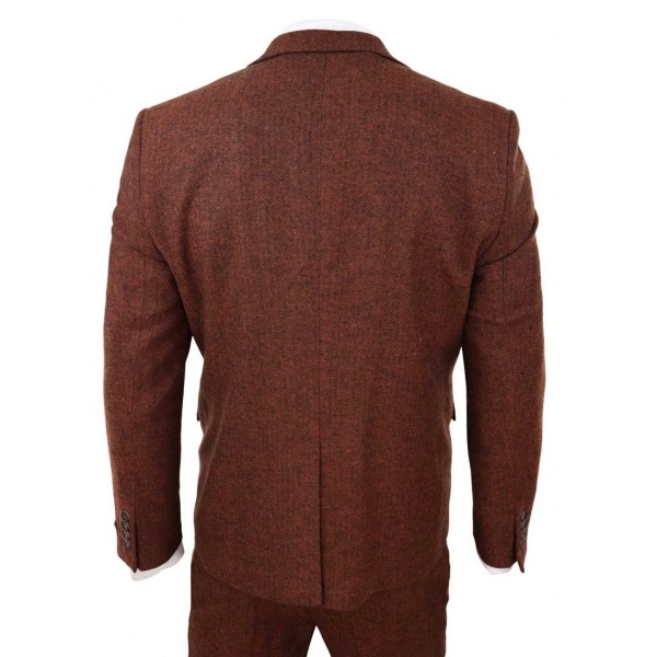 Rust Herringbone Tweed 3 Piece Suit