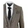 Oak-Brown Herringbone Tweed 3 Piece Suit