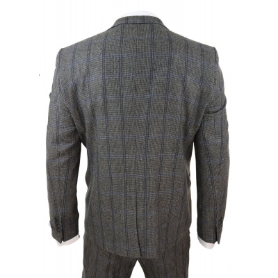 Grey Check 3 Piece Tweed Suit: Buy Online - Happy Gentleman