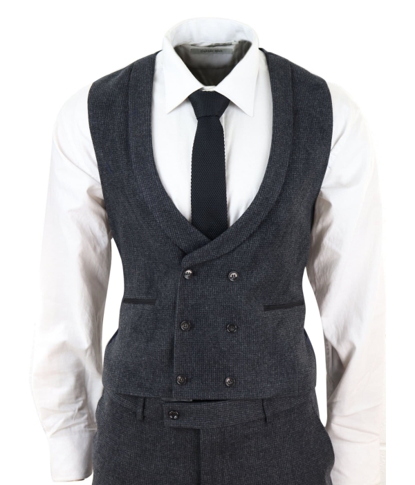 Dark Grey Tweed 3 Piece Suit