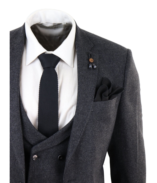 Dark Grey Tweed 3 Piece Suit