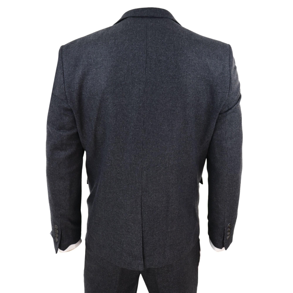 Dark Grey Tweed 3 Piece Suit Buy Online Happy Gentleman