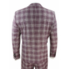 Mens 3 Piece Plum/Purple Check 3 Piece Suit