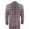 Mens 3 Piece Plum/Purple Check 3 Piece Suit