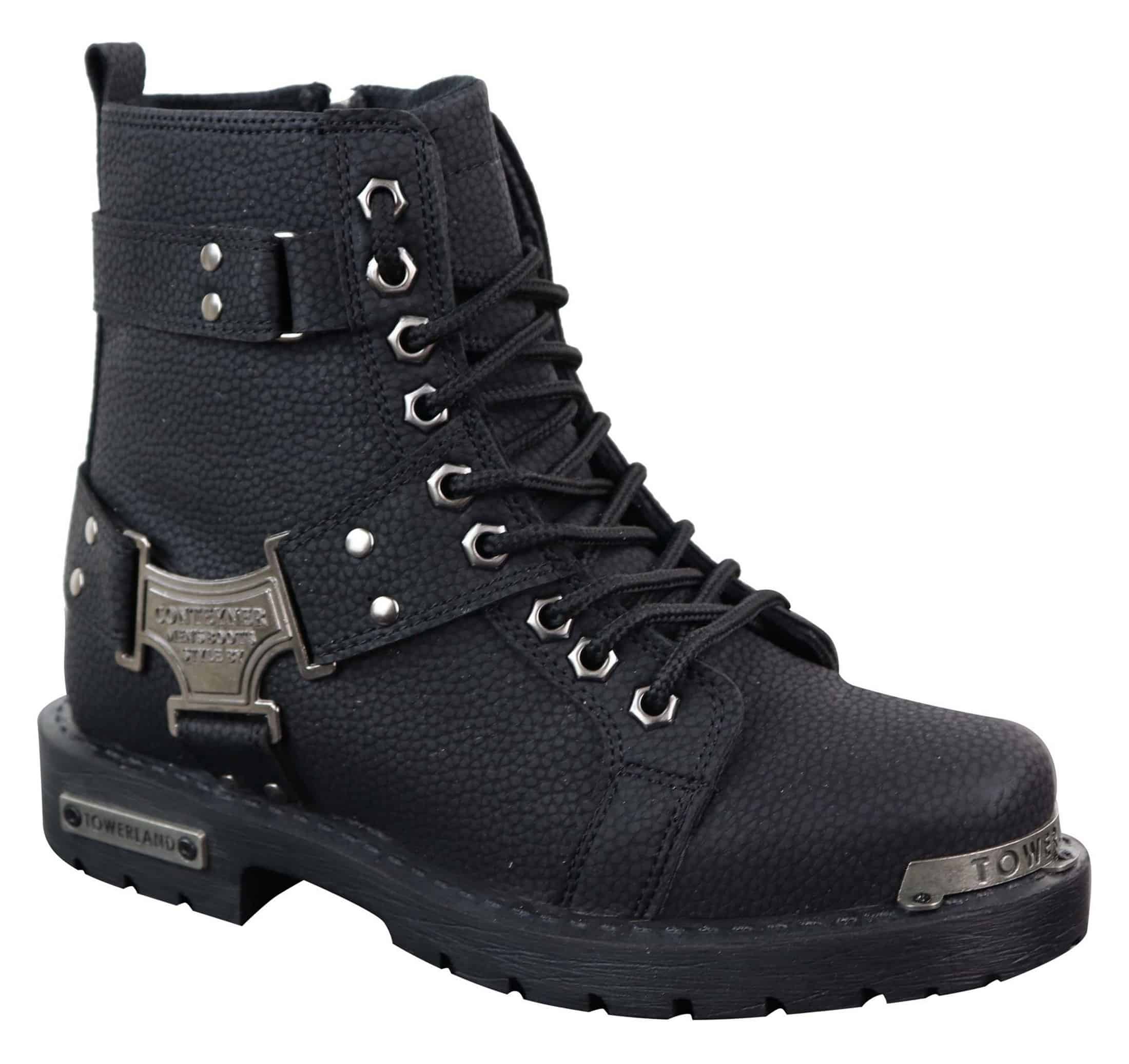 Mens Black Rugged PU Leather Boots: Buy Online - Happy Gentleman